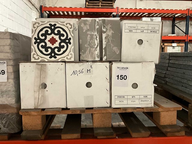 Gekleurde cement vloertegel - afbeelding 2 van  3