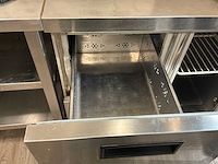Gekoeld / set van 2 roestvrijstalen tafels / barkoelkast / 2 planken - afbeelding 2 van  2