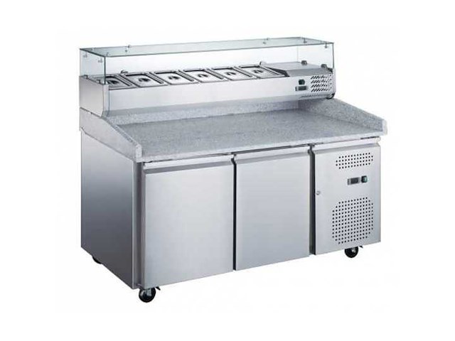 Gekoelde pizzakast 2 deuren op wielen - gekoeld - afbeelding 1 van  1