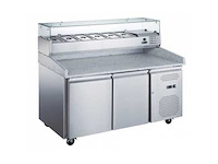 Gekoelde pizzakast 2 deuren op wielen - gekoeld - afbeelding 1 van  1