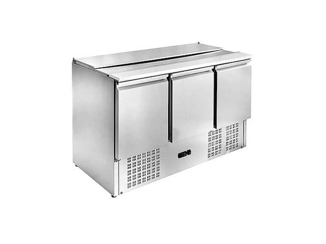 Gekoelde salade met 3 deuren roestvrijstalen deksel - gekoeld - afbeelding 3 van  3