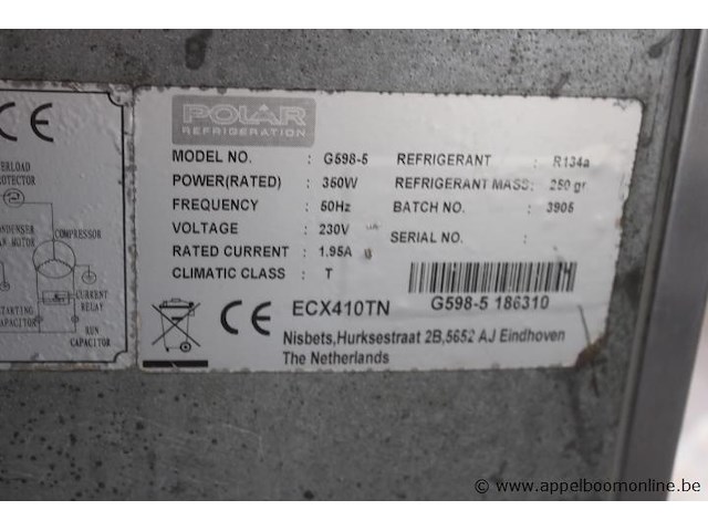 Gekoelde werkbank, polar, g598-5, 350w, 230v, werking niet gekend - afbeelding 3 van  3