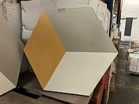 Geksagon 6-hoekig gekleurde cement vloertegel - afbeelding 2 van  4