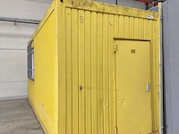 Gele bureel- / werfcontainer met ramen en elektriciteit - afbeelding 3 van  9