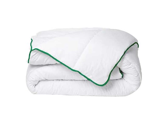 Gematigd dekbed met natuurlijke anti-huisstofmijtbehandeling in microfiber - 240 x 260 cm - 300 gr/m² - groene schoof - afbeelding 1 van  2
