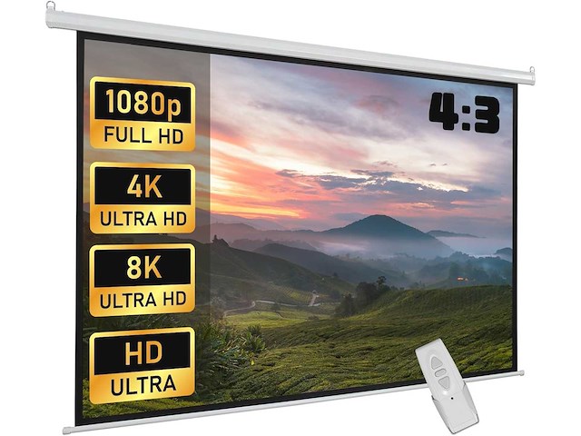 Gemotoriseerd projectorscherm elektrische projectorformaten 4:3 84 inch - afbeelding 4 van  9