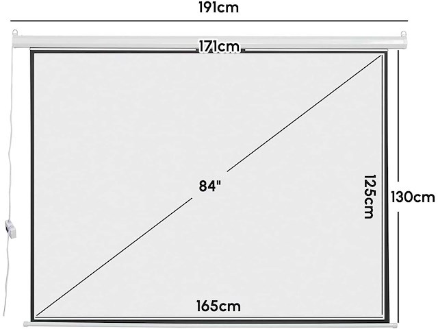 Gemotoriseerd projectorscherm elektrische projectorformaten 4:3 84 inch - afbeelding 6 van  9
