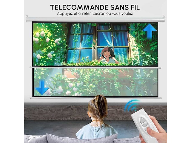 Gemotoriseerd projectorscherm elektrische projectorformaten 4:3 84 inch - afbeelding 9 van  9