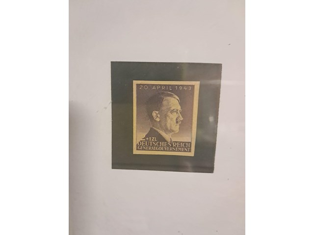 Generaal-gouvernement 1943 stempeltest gg adolf hitler get van een deskundige zie achterzijde postzegel - afbeelding 2 van  4