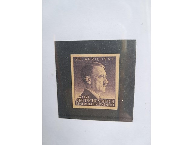 Generaal-gouvernement 1943 stempeltest g.g-adolf hitler met certificaat of handtekening van deskundige geschatte cataloguswaarde 300 euro - afbeelding 1 van  4