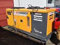 Generator, atlas copco, qas 80, 80kva, 64kw, 400v, bouwjaar 2011, 1945kg, werking niet gekend