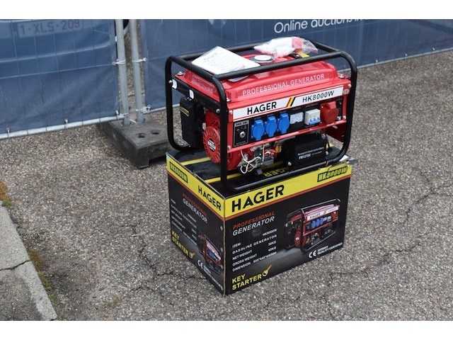 Generator hager hk8000w benzine nieuw - afbeelding 1 van  1