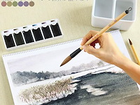 Generieke boku-undo e-sumi aquarelverfset in 6 kleuren, 3 stuks (totaal 18 kleuren) - afbeelding 5 van  5