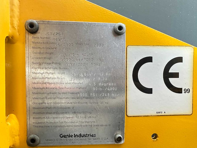 Genie - 2000 - z45/25j - hoogwerker - afbeelding 40 van  45