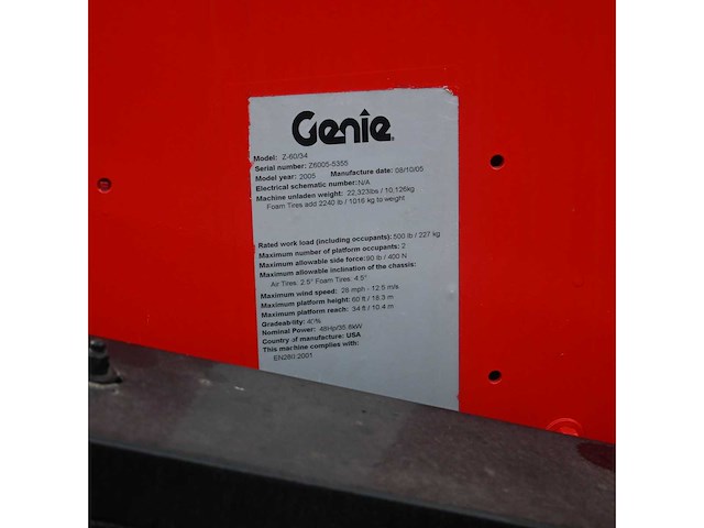 Genie - 2005 - z-60/34 - hoogwerker - afbeelding 8 van  13