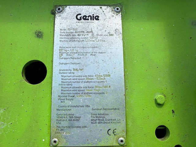 Genie - 2011 - gs-1932 - hoogwerker - afbeelding 19 van  26
