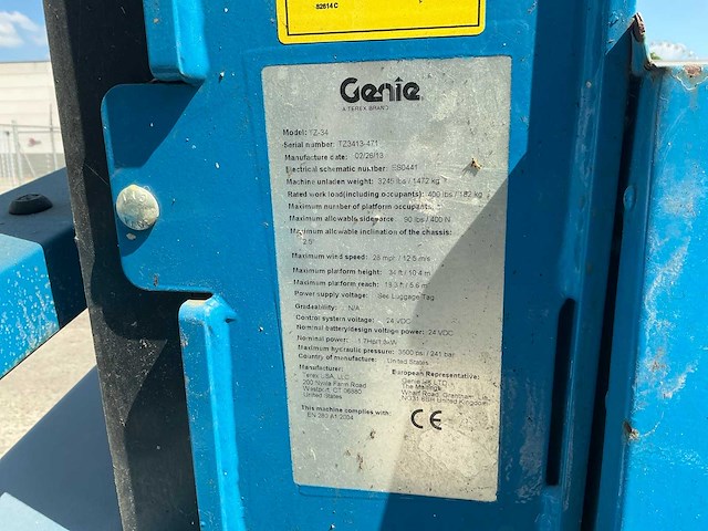 Genie tz34-20 hoogwerker - afbeelding 15 van  15