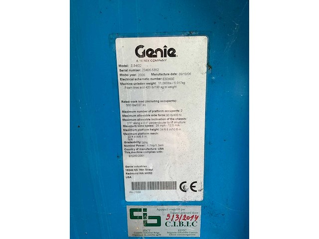 Genie z-34/22 hoogwerker 2006 - afbeelding 13 van  20
