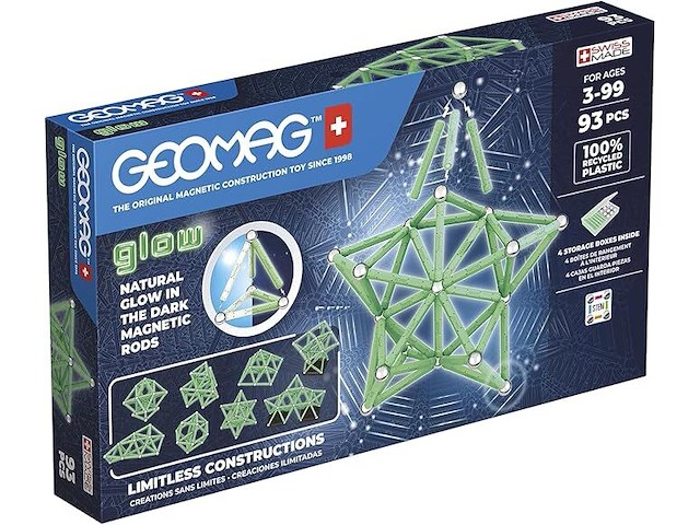 Geomag™ glow in the dark magnetische bouwblokken set - afbeelding 1 van  3