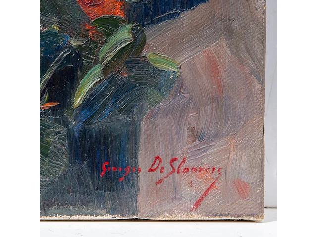 Georges de sloovere (1873-1970), flower vase, oil on canvas 60 x 50 cm. (23.62 x 19.67 in.) - afbeelding 4 van  5