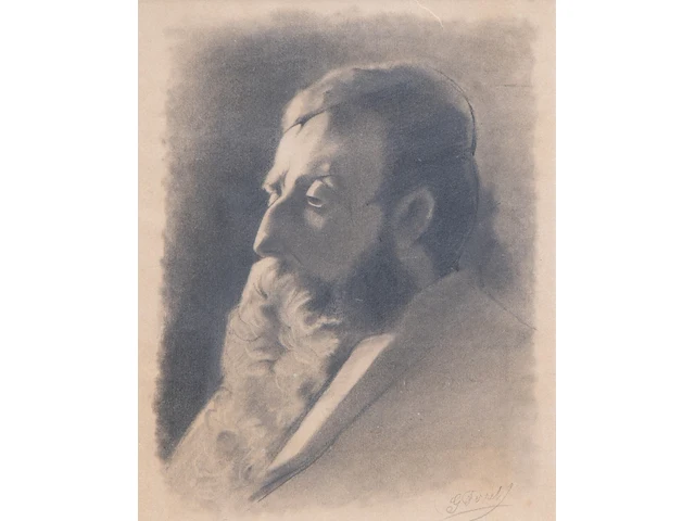 Georges ferret (xix), a pair of very fine charcoal portraits 27 x 22 cm. (10.63 x 8.66 in.), frame: 37 x 32 cm. (14.57 x 12.59 in.) - afbeelding 6 van  9