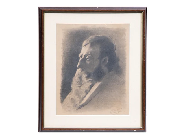 Georges ferret (xix), a pair of very fine charcoal portraits 27 x 22 cm. (10.63 x 8.66 in.), frame: 37 x 32 cm. (14.57 x 12.59 in.) - afbeelding 7 van  9