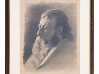Georges ferret (xix), a pair of very fine charcoal portraits 27 x 22 cm. (10.63 x 8.66 in.), frame: 37 x 32 cm. (14.57 x 12.59 in.) - afbeelding 7 van  9