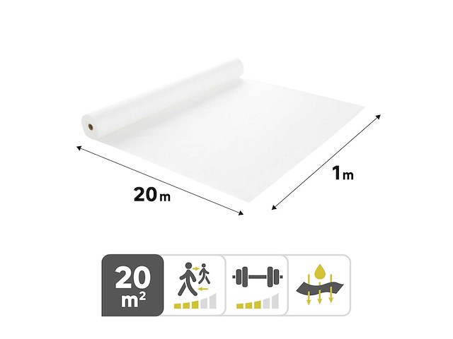 Geotextiel 1x20m 180g/m2, axton wit - afbeelding 2 van  4