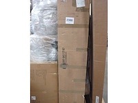 Geperste houten consoletafel met walnoot- en goudafwerking - afbeelding 9 van  9