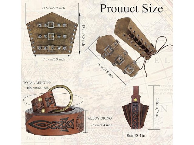 Geplaimir middeleeuws kostuum voor heren - afbeelding 2 van  3