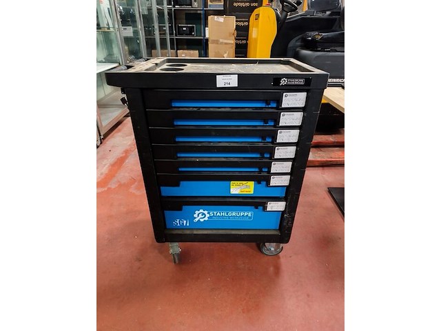 Gereedschappenwagen op wielen gedeeltelijk gevuld met klein handgerief stahlgruppe (17) - afbeelding 1 van  7