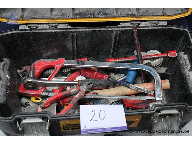 Gereedschapskoffer - stanley o.a. set lijmklemmen - diverse maten pijpsnijder inbussleutelset - diverse maten waterpomptang handgereedschap diversen - afbeelding 3 van  4