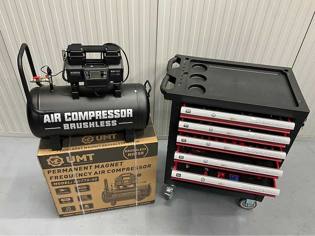 Gereedschapswagen gevuld en hogedrukcompressor 40 liter - ultra force equipment - afbeelding 38 van  38