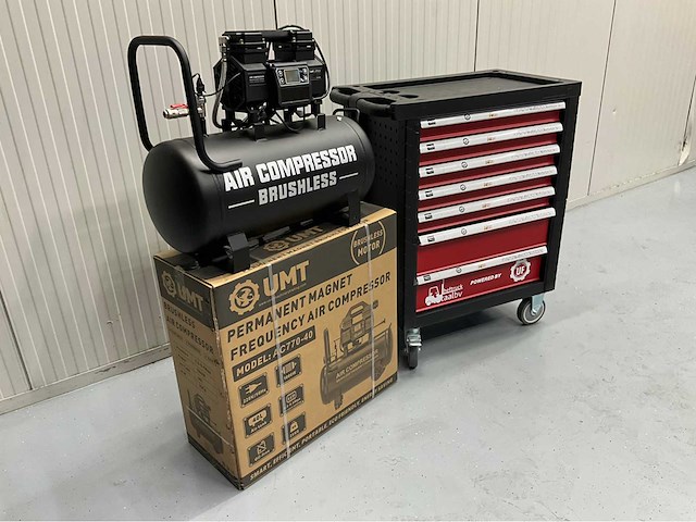 Gereedschapswagen gevuld en hogedrukcompressor 40 liter - ultra force equipment - afbeelding 29 van  38