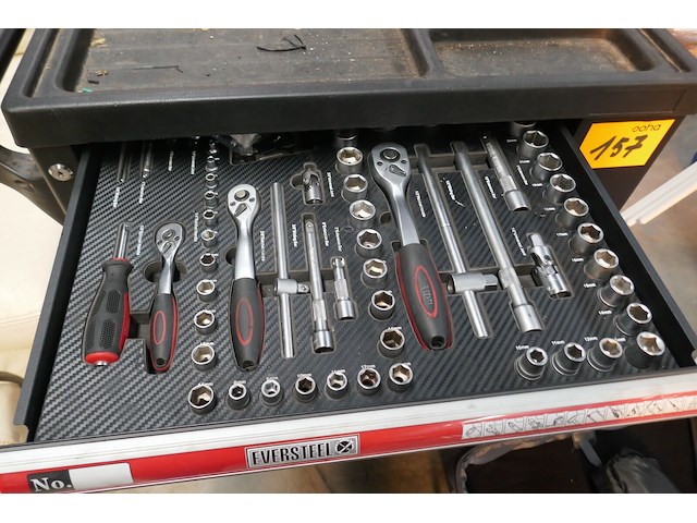 Gereedschapswagen met inhoud eversteel - afbeelding 2 van  6