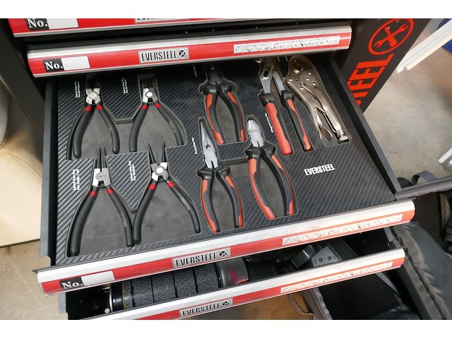 Gereedschapswagen met inhoud eversteel - afbeelding 5 van  6