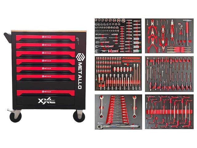 Gereedschapswagen metallo red xxl - afbeelding 1 van  7