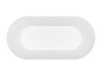 Geribbeld vrijstaand bad - 255 l - 149 x 73 x 58 cm - mat wit - acryl - afbeelding 4 van  6