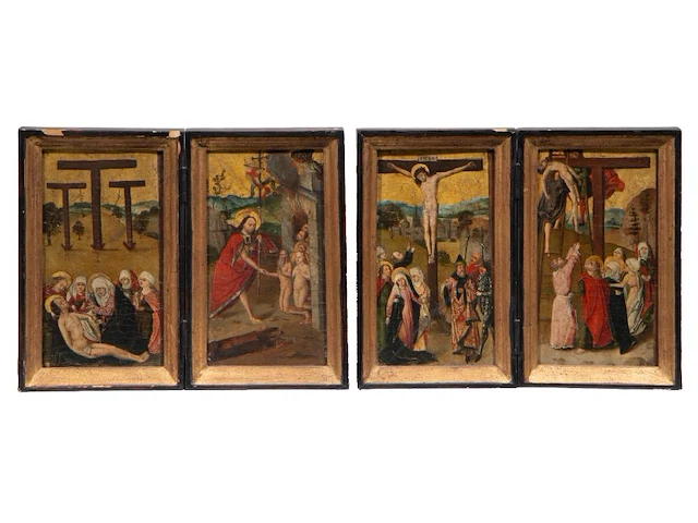 German school, two diptychs with scenes from the passion of christ, 15thc, tempera on cradled panels - afbeelding 2 van  7