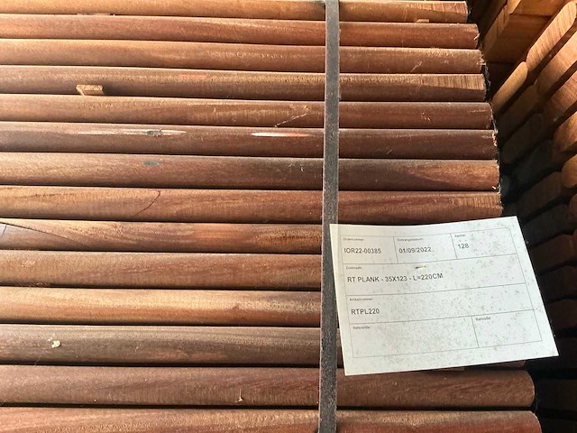 Geschaafde okan plank (128x) - afbeelding 1 van  2