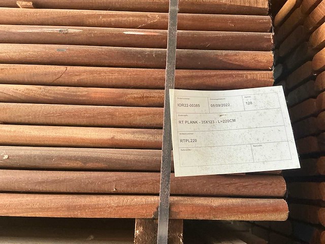 Geschaafde okan plank (128x) - afbeelding 2 van  3