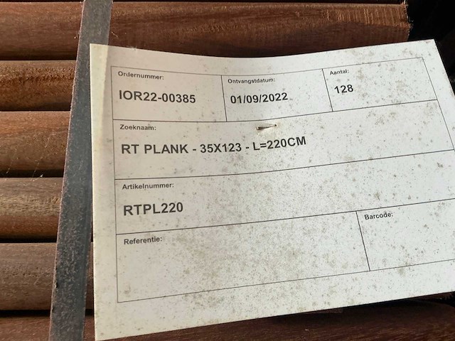 Geschaafde okan plank (128x) - afbeelding 4 van  4
