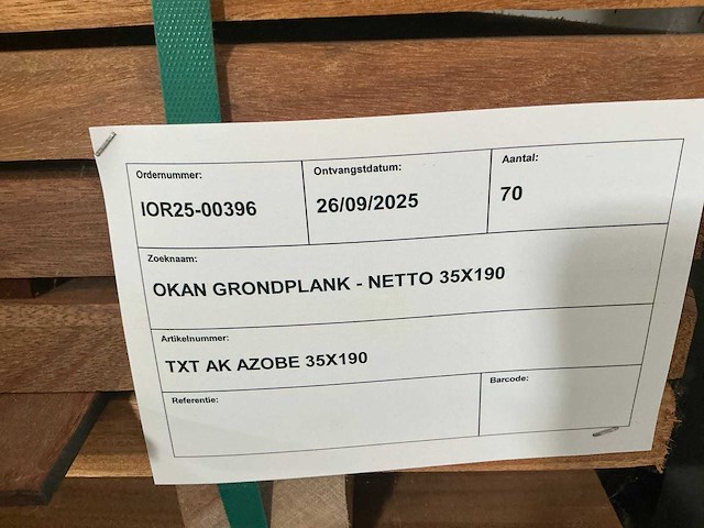 Geschaafde okan plank (70x) - afbeelding 2 van  2