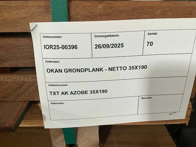 Geschaafde okan plank (70x) - afbeelding 3 van  3