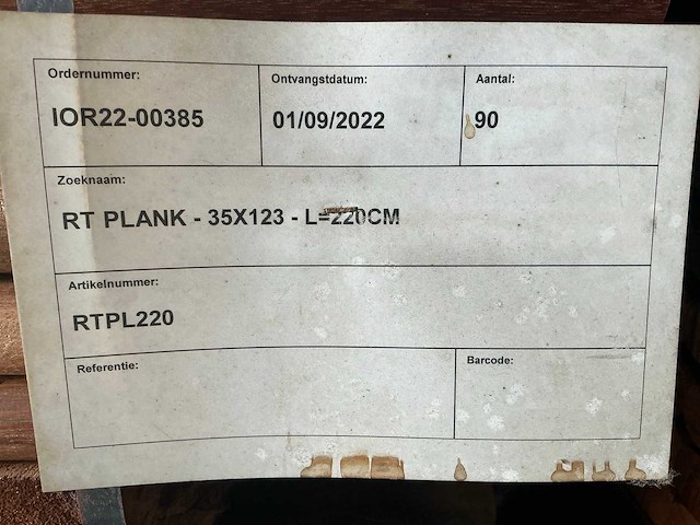 Geschaafde okan plank (90x) - afbeelding 2 van  2