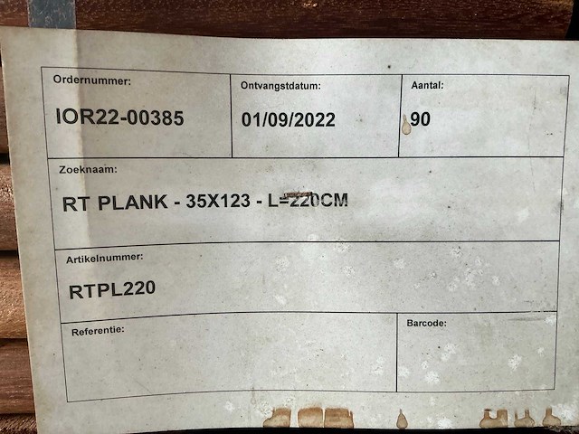 Geschaafde okan plank (90x) - afbeelding 4 van  4