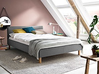 Gestoffeerd bed amber 140x200 - lichtgrijs - afbeelding 1 van  5
