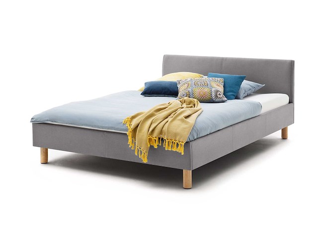 Gestoffeerd bed amber 140x200 - lichtgrijs - afbeelding 4 van  5