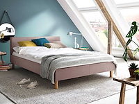 Gestoffeerd bed amber 140x200 - oudroze - afbeelding 1 van  5