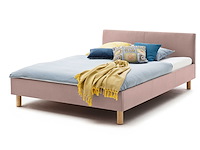 Gestoffeerd bed amber 140x200 - oudroze - afbeelding 4 van  5